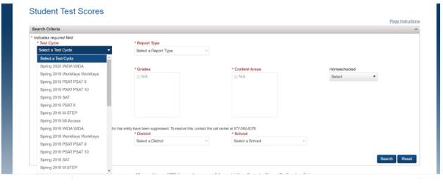 Export SAT Data For Munetrix Michigan Only 